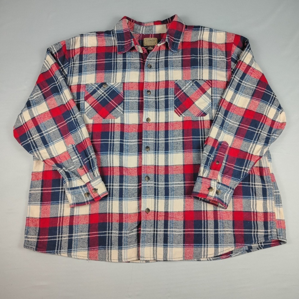 C.E. Schmidt Workwear Mens 3X Heavyweight Flannel Shirt Jacket Plaid Cotton